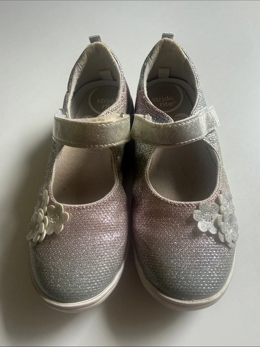 Stride Rite Girls' Glitter Mary Janes in Rainbow Shimmer